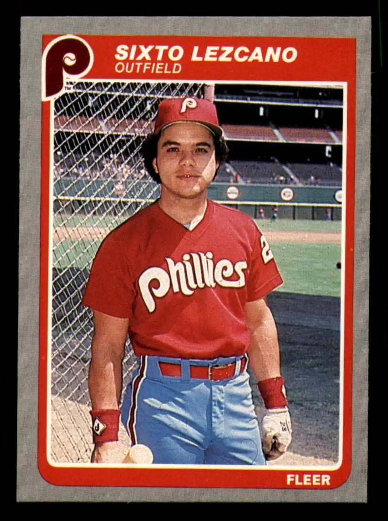 1985 Fleer #258 Sixto Lezcano EX Excellent Philadelphia Phillies Baseball Card - Baseball Card Single