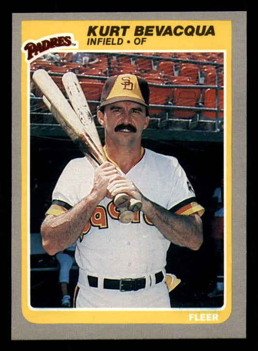 1985 Fleer #26 Kurt Bevacqua EX Excellent San Diego Padres Baseball Card - Baseball Card Single