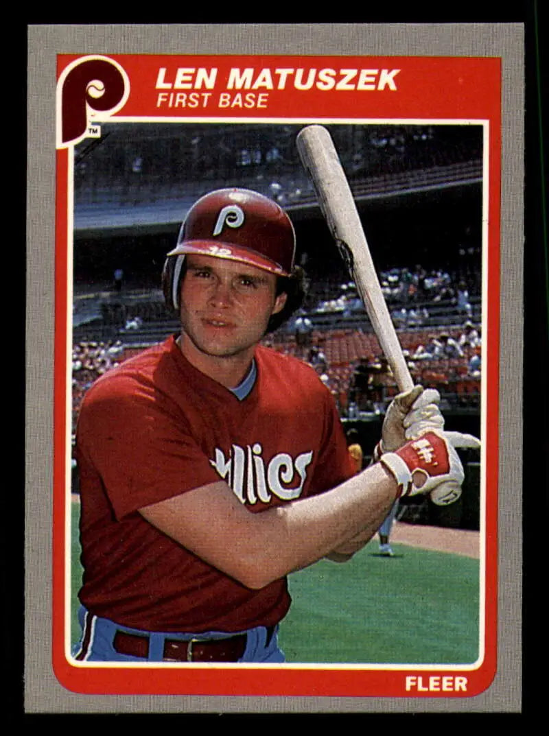 1985 Fleer #260 Len Matuszek EX Excellent Philadelphia Phillies Baseball Card - Baseball Card Single