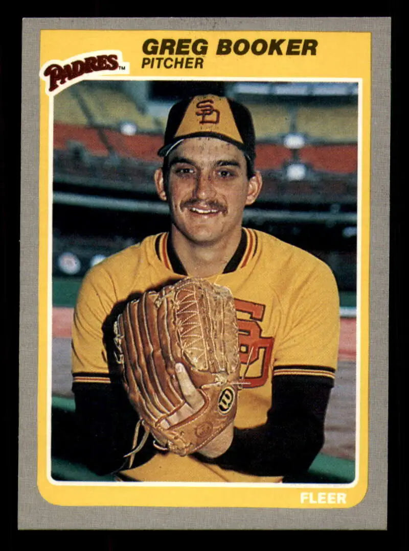 1985 Fleer #27 Greg Booker EX Excellent RC Rookie San Diego Padres Baseball Card - Baseball Card Single