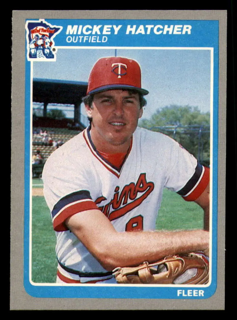1985 Fleer #279 Mickey Hatcher EX Excellent Minnesota Twins Baseball Card - Baseball Card Single