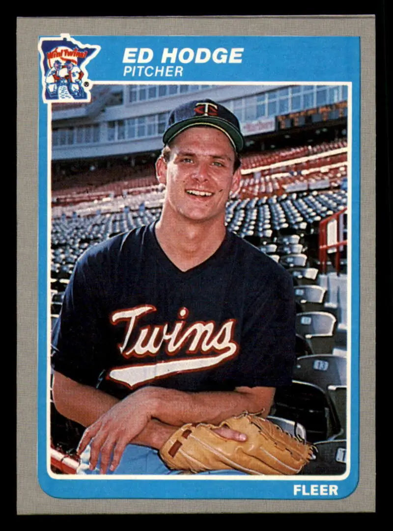 1985 Fleer #280 Ed Hodge EX Excellent RC Rookie Minnesota Twins Baseball Card - Baseball Card Single