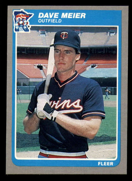 1985 Fleer #285 Dave Meier EX Excellent RC Rookie Minnesota Twins Baseball Card - Baseball Card Single