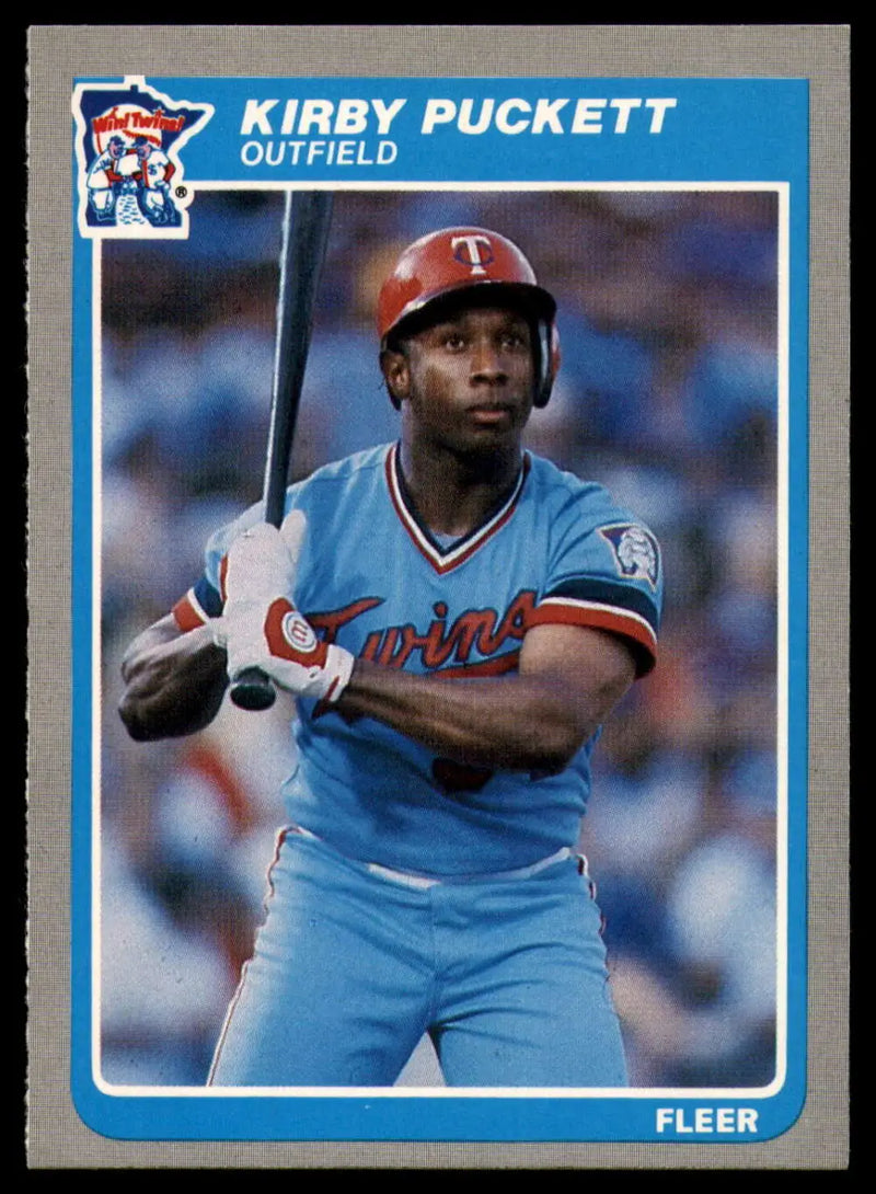 1985 Fleer #286 Kirby Puckett EX Excellent RC Rookie Minnesota Twins Baseball Card - Baseball Card Single