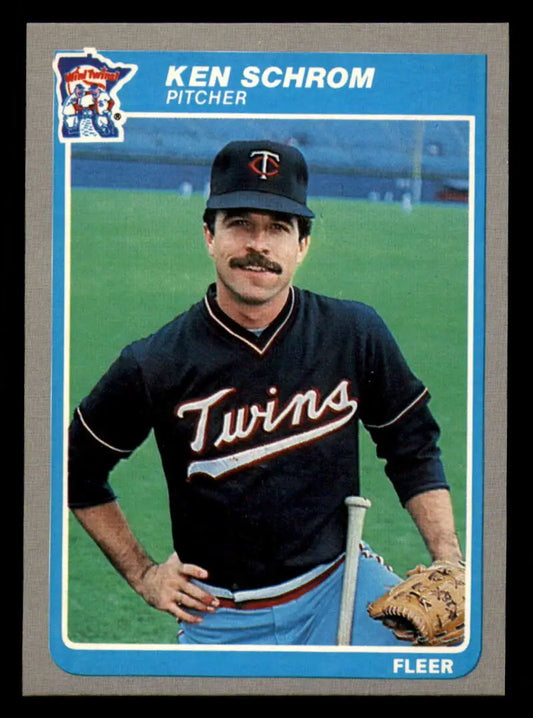 1985 Fleer #288 Ken Schrom EX Excellent Minnesota Twins Baseball Card - Baseball Card Single