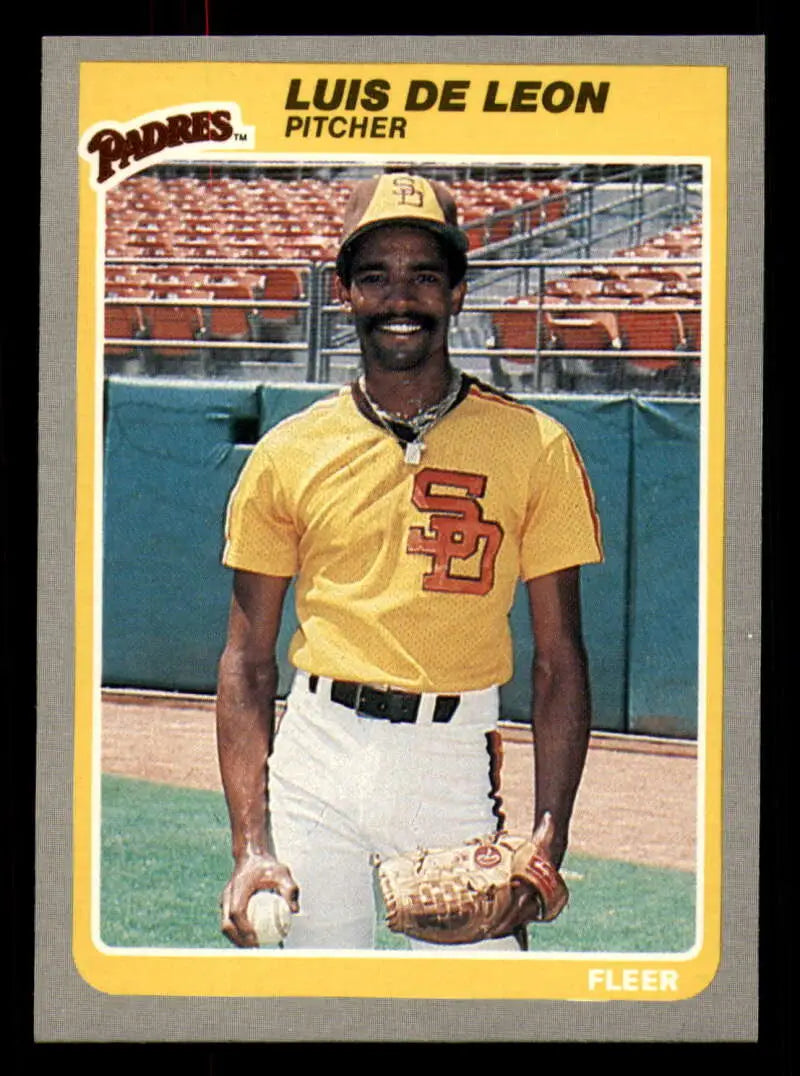 1985 Fleer #29 Luis DeLeon EX Excellent San Diego Padres Baseball Card - Baseball Card Single