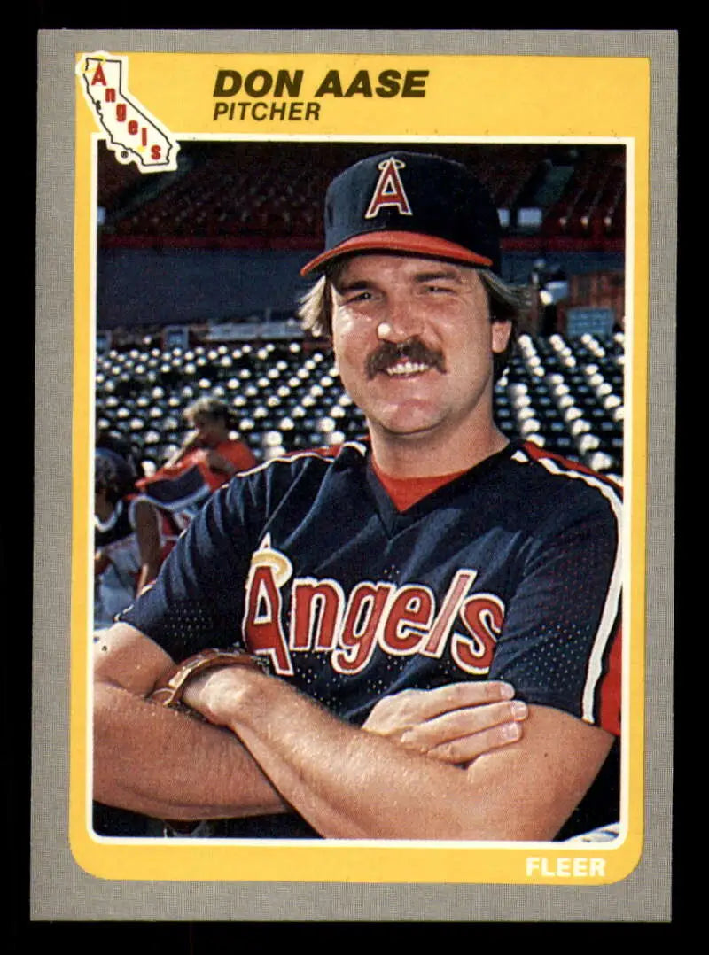 1985 Fleer #293 Don Aase EX Excellent California Angels Baseball Card - Baseball Card Single