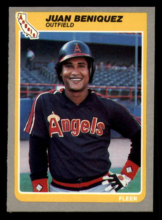 1985 Fleer #294 Juan Beniquez EX Excellent California Angels Baseball Card - Baseball Card Single