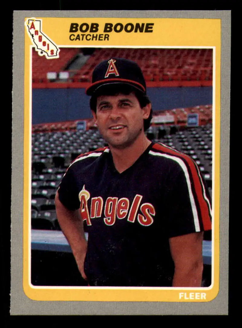 1985 Fleer #295 Bob Boone EX Excellent California Angels Baseball Card - Baseball Card Single