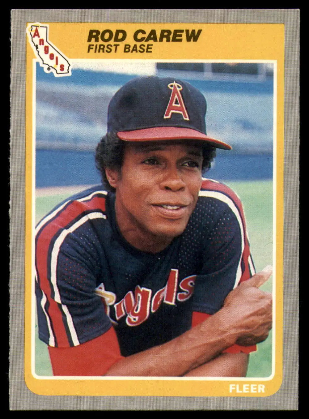 1985 Fleer #297 Rod Carew EX Excellent California Angels Baseball Card - Baseball Card Single