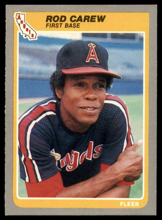 1985 Fleer #297 Rod Carew EX Excellent California Angels Baseball Card - Baseball Card Single