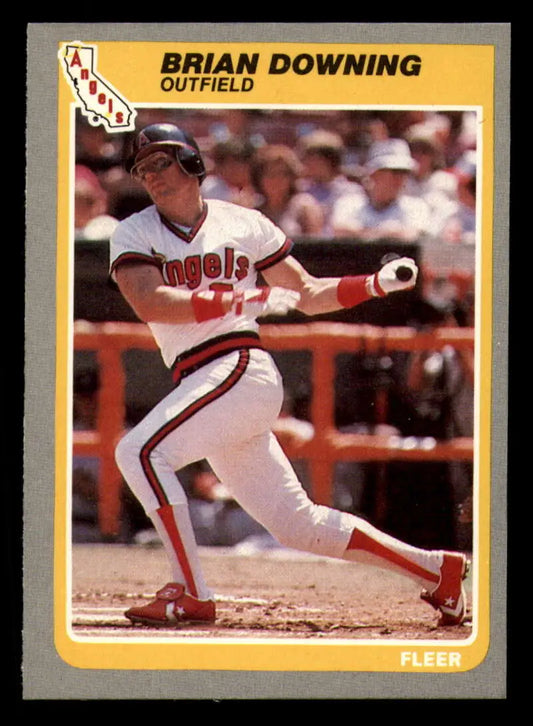 1985 Fleer #300 Brian Downing EX Excellent California Angels Baseball Card - Baseball Card Single