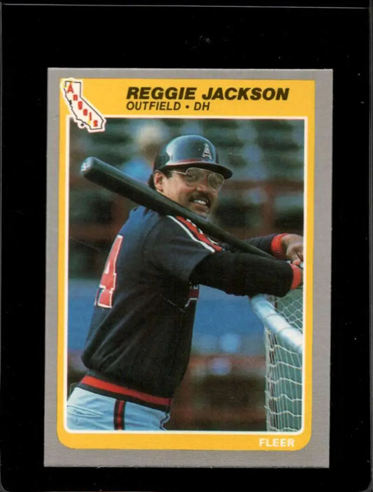 1985 Fleer #303 Reggie Jackson EX Excellent California Angels Baseball Card - Baseball Card Single