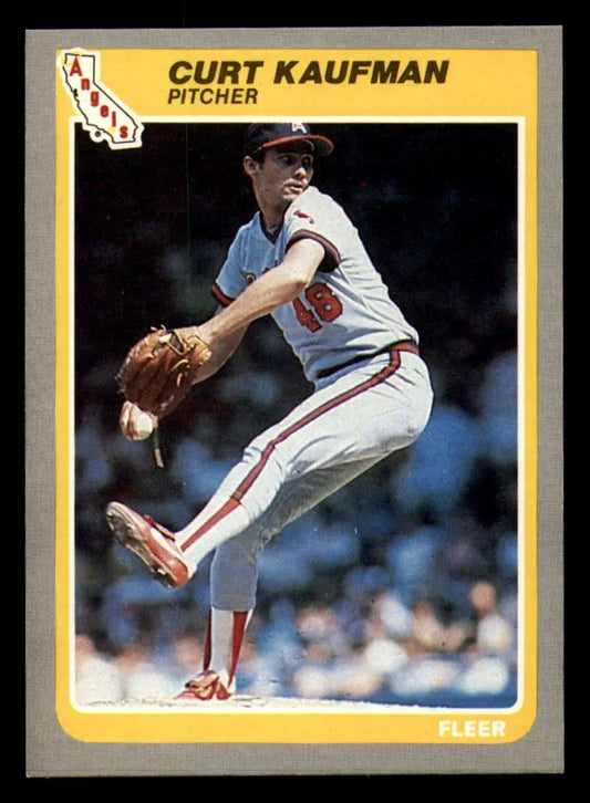 1985 Fleer #305 Curt Kaufman EX Excellent RC Rookie California Angels Baseball Card - Baseball Card Single