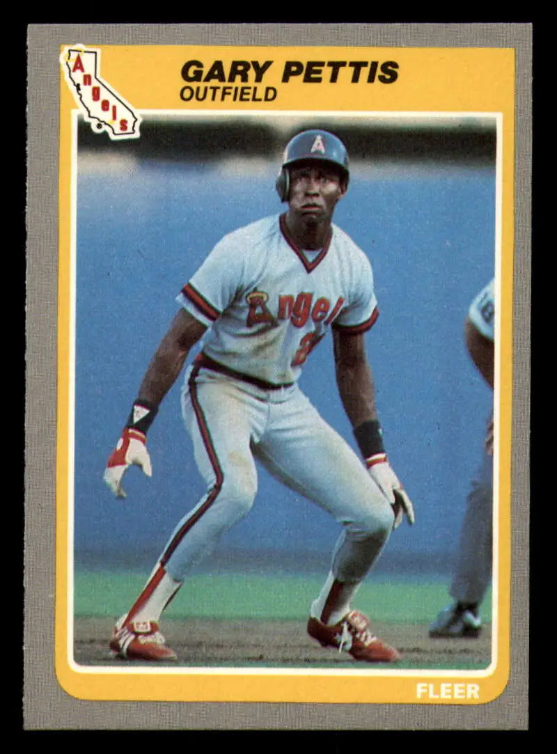 1985 Fleer #308 Gary Pettis EX Excellent California Angels Baseball Card - Baseball Card Single
