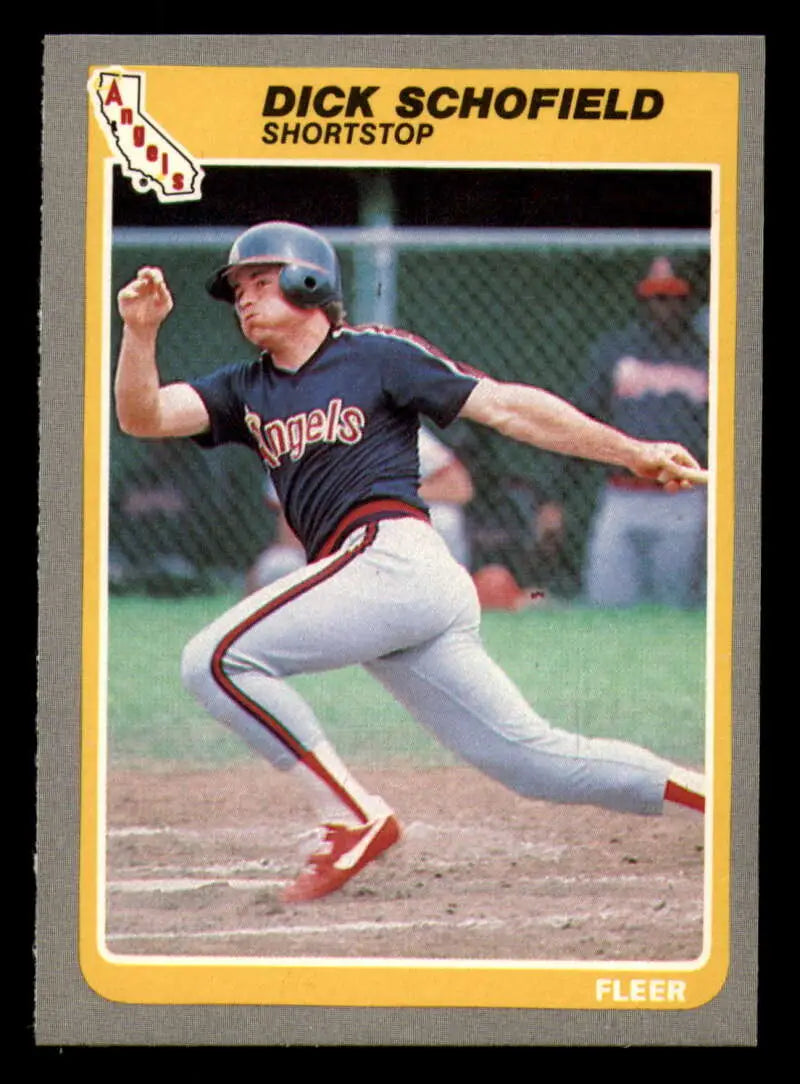 1985 Fleer #311 Dick Schofield EX Excellent California Angels Baseball Card - Baseball Card Single