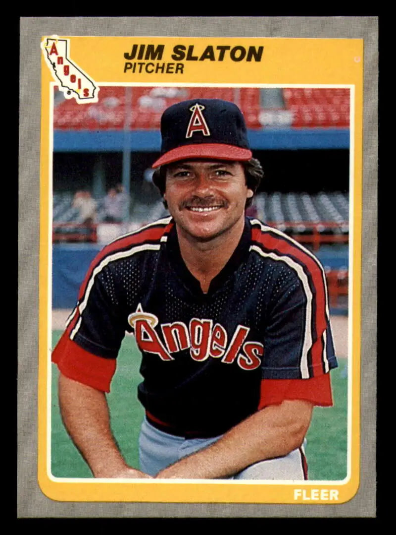 1985 Fleer #313 Jim Slaton EX Excellent California Angels Baseball Card - Baseball Card Single