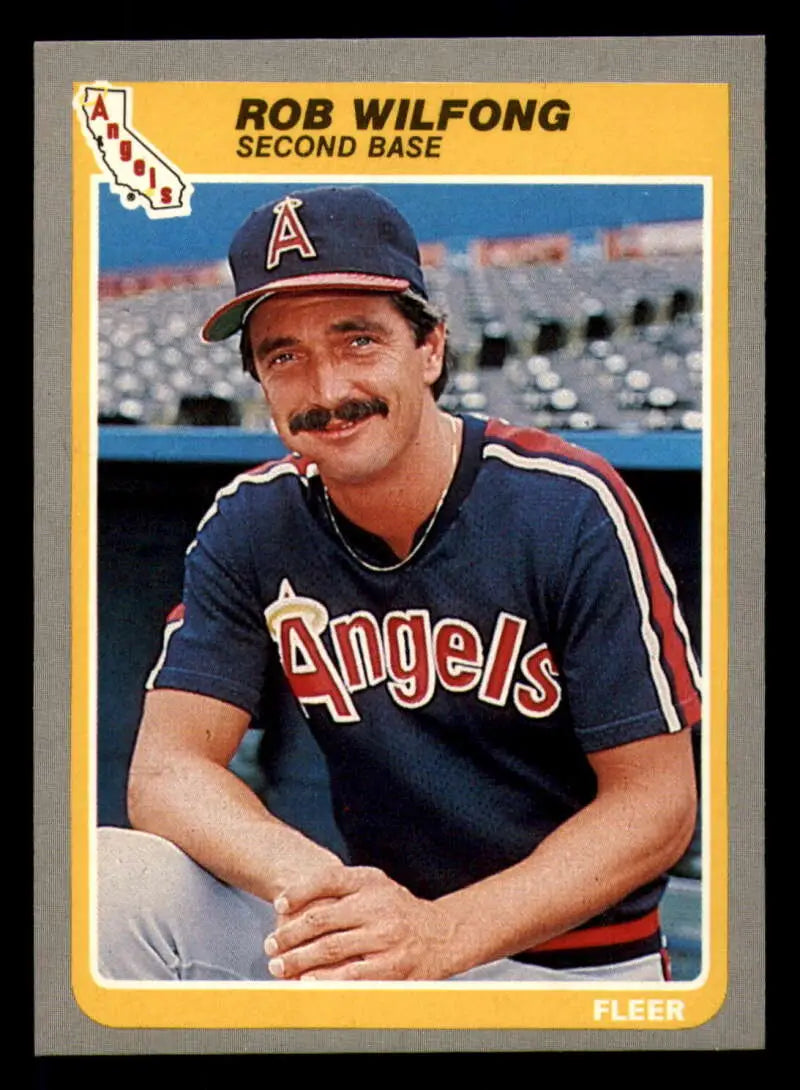 1985 Fleer #315 Rob Wilfong EX Excellent California Angels Baseball Card - Baseball Card Single