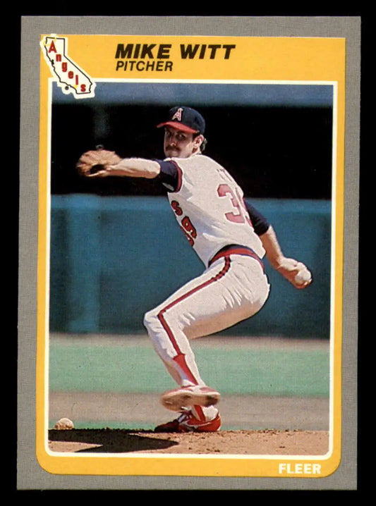1985 Fleer #316 Mike Witt EX Excellent California Angels Baseball Card - Baseball Card Single