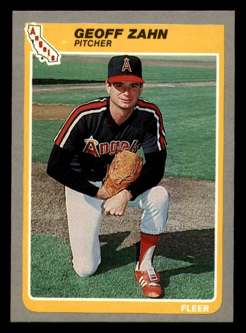 1985 Fleer #317 Geoff Zahn EX Excellent California Angels Baseball Card - Baseball Card Single