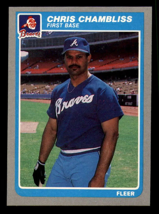 1985 Fleer #322 Chris Chambliss EX Excellent Atlanta Braves Baseball Card - Baseball Card Single