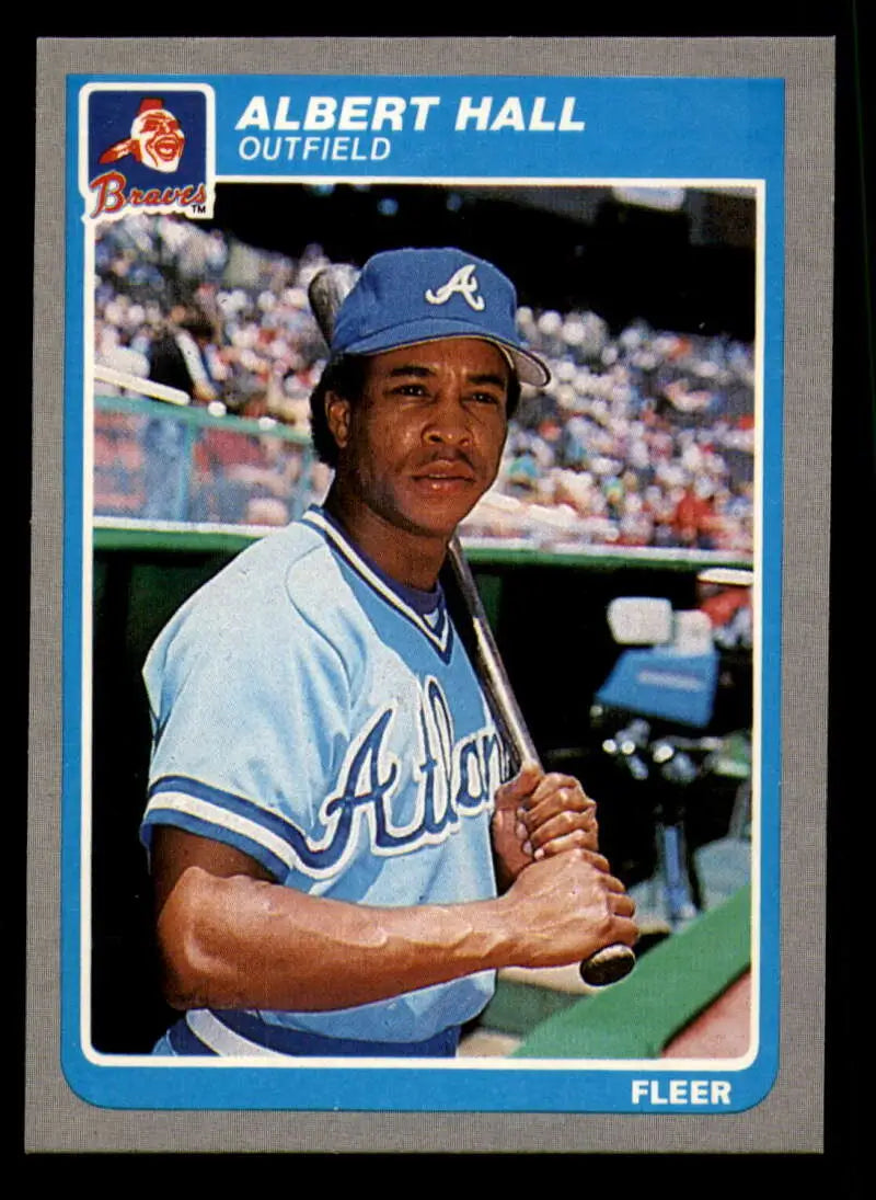 1985 Fleer #326 Albert Hall EX Excellent RC Rookie Atlanta Braves Baseball Card - Baseball Card Single