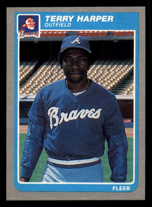 1985 Fleer #327 Terry Harper EX Excellent Atlanta Braves Baseball Card - Baseball Card Single