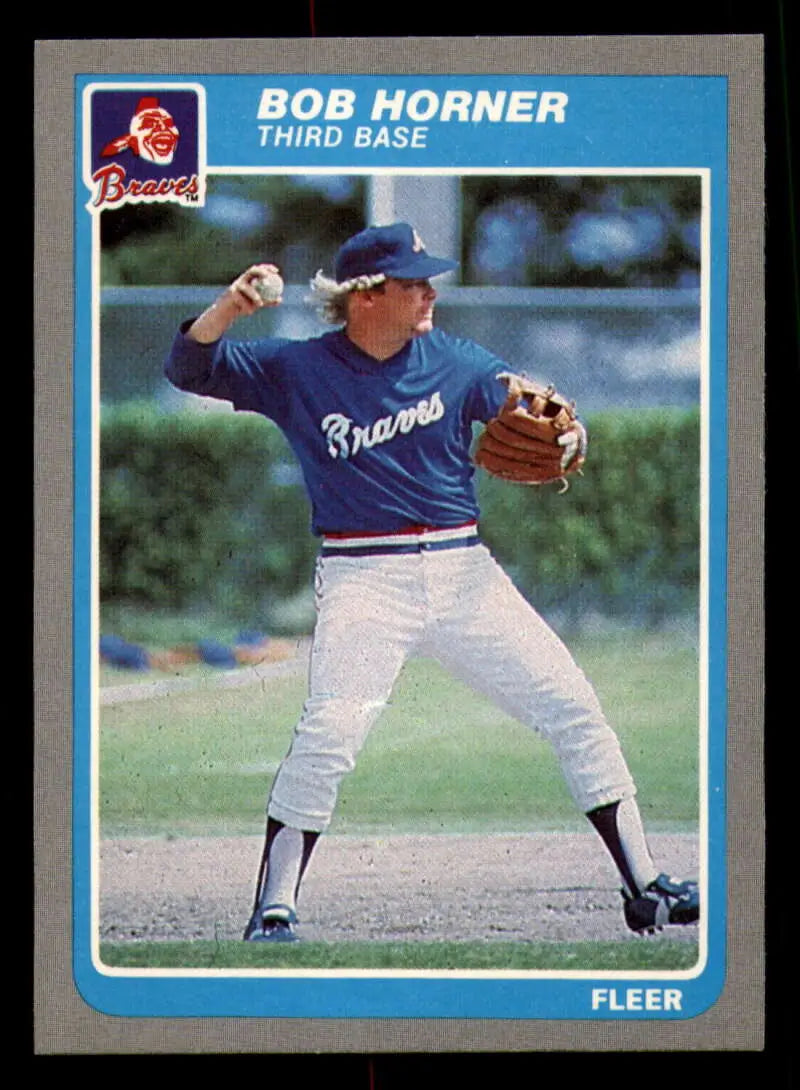 1985 Fleer #328 Bob Horner EX Excellent Atlanta Braves Baseball Card - Baseball Card Single