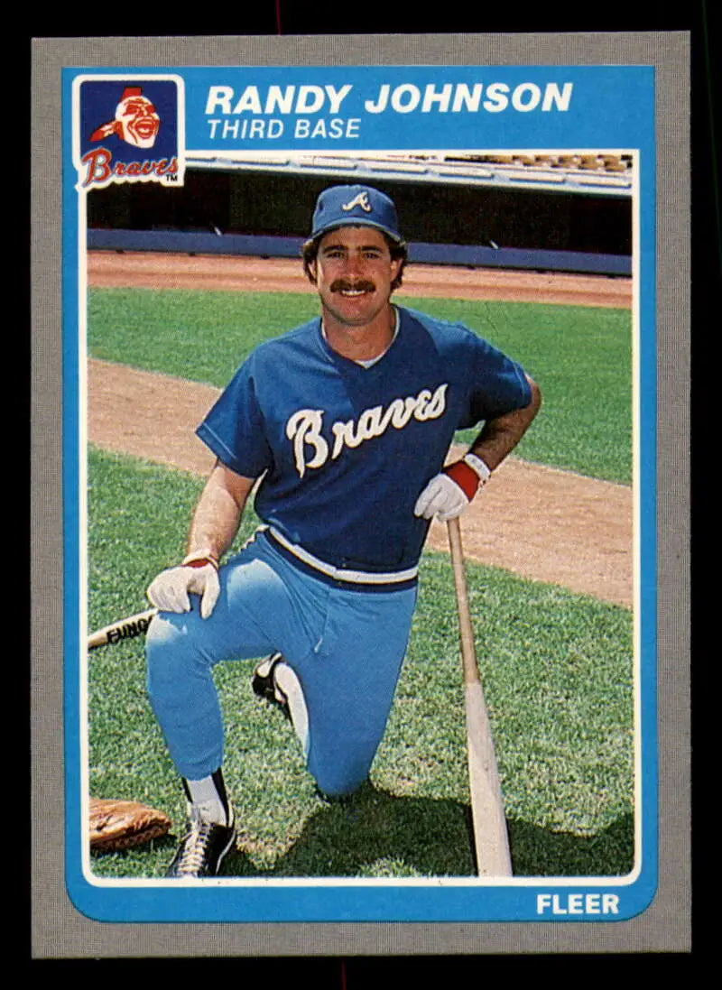 1985 Fleer #330 Randy Johnson EX Excellent Atlanta Braves Baseball Card - Baseball Card Single