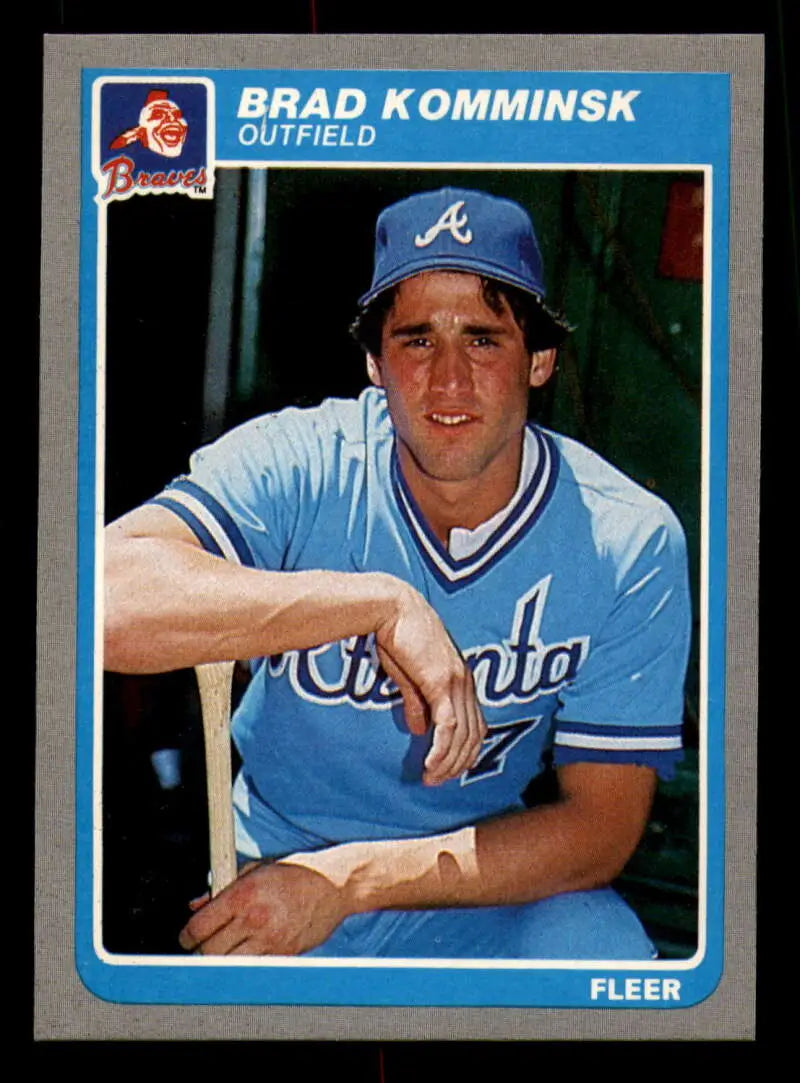 1985 Fleer #331 Brad Komminsk EX Excellent Atlanta Braves Baseball Card - Baseball Card Single