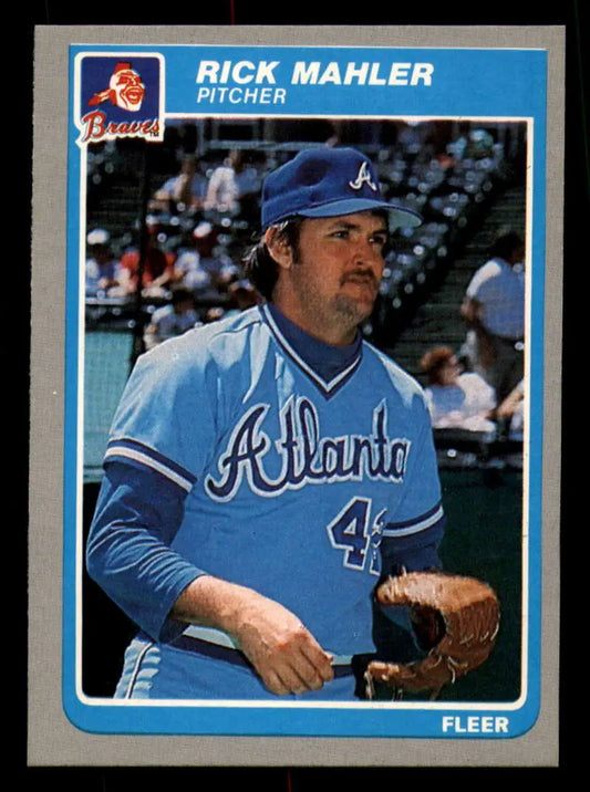 1985 Fleer #332 Rick Mahler EX Excellent Atlanta Braves Baseball Card - Baseball Card Single