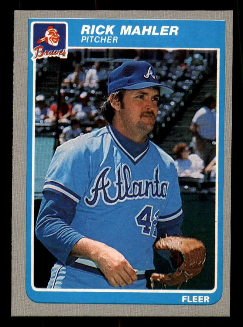 1985 Fleer #332 Rick Mahler EX Excellent Atlanta Braves Baseball Card - Baseball Card Single