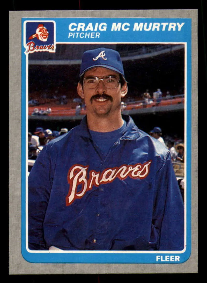 1985 Fleer #333 Craig Mcmurtry EX Excellent Atlanta Braves Baseball Card - Baseball Card Single