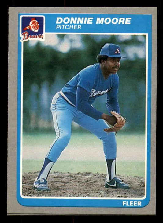 1985 Fleer #334 Donnie Moore EX Excellent Atlanta Braves Baseball Card - Baseball Card Single