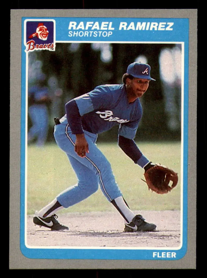 1985 Fleer #339 Rafael Ramirez EX Excellent Atlanta Braves Baseball Card - Baseball Card Single