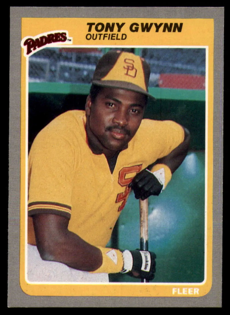 1985 Fleer #34 Tony Gwynn EX Excellent San Diego Padres Baseball Card - Baseball Card Single