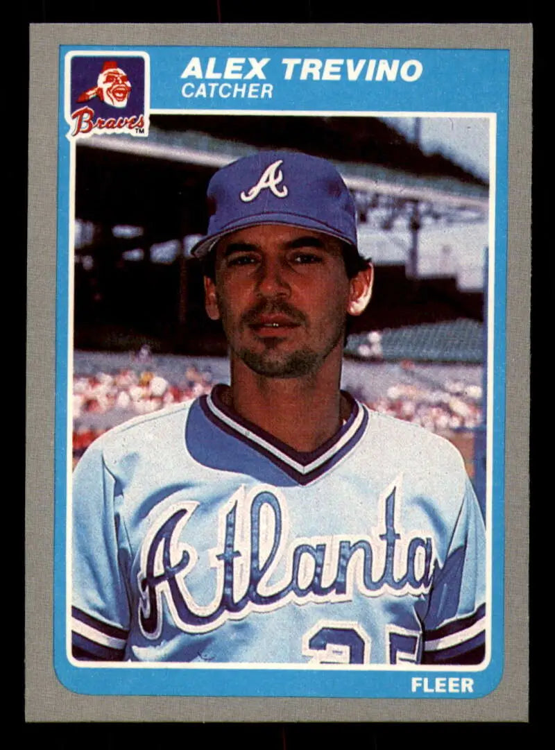 1985 Fleer #341 Alex Trevino EX Excellent Atlanta Braves Baseball Card - Baseball Card Single
