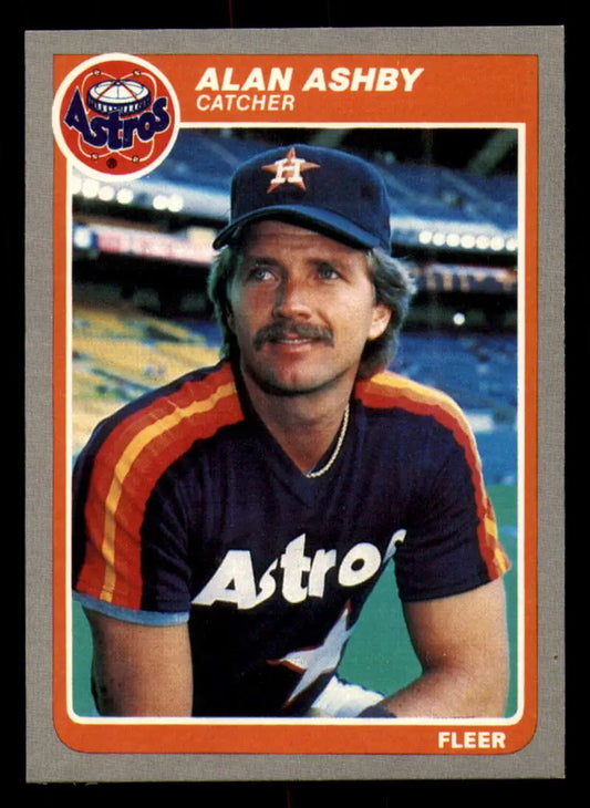 1985 Fleer #343 Alan Ashby EX Excellent Houston Astros Baseball Card - Baseball Card Single