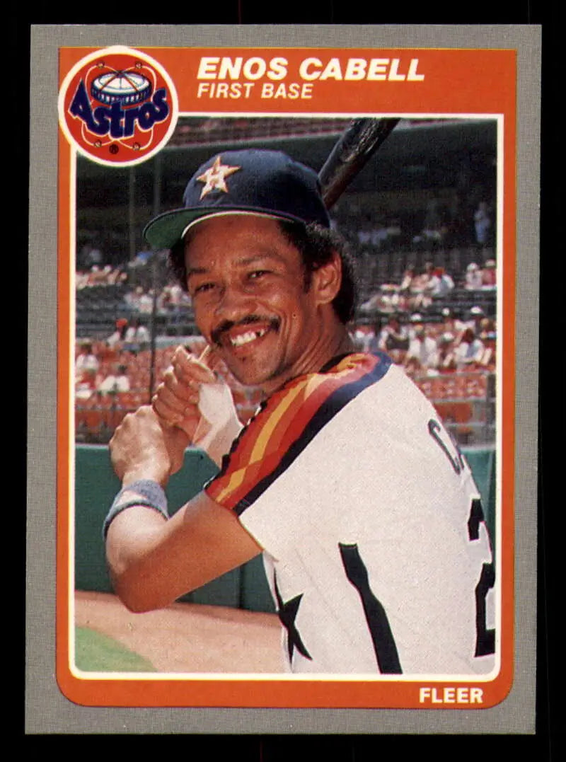 1985 Fleer #346 Enos Cabell EX Excellent Houston Astros Baseball Card - Baseball Card Single