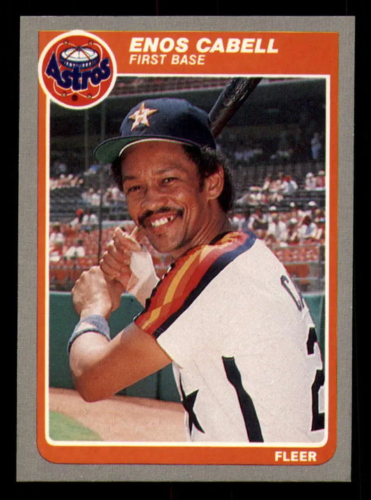 1985 Fleer #346 Enos Cabell EX Excellent Houston Astros Baseball Card - Baseball Card Single