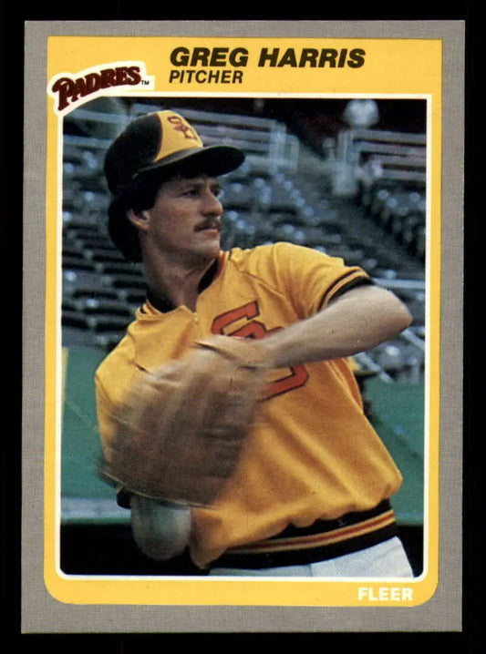 1985 Fleer #35 Greg Harris EX Excellent San Diego Padres Baseball Card - Baseball Card Single