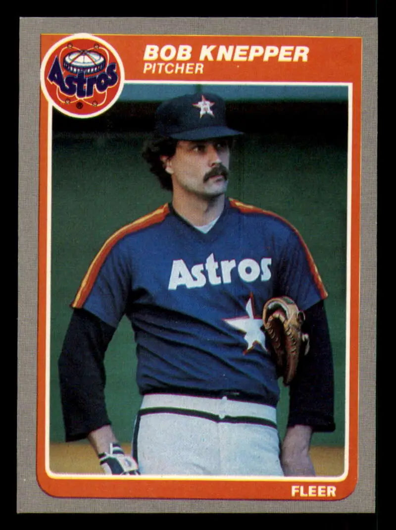 1985 Fleer #352 Bob Knepper EX Excellent Houston Astros Baseball Card - Baseball Card Single