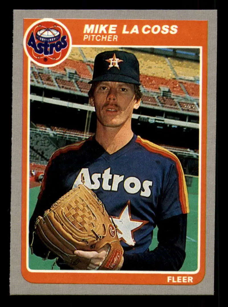 1985 Fleer #353 Mike LaCoss EX Excellent Houston Astros Baseball Card - Baseball Card Single