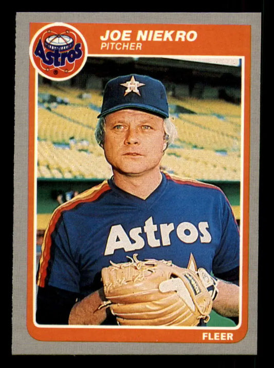 1985 Fleer #355 Joe Niekro EX Excellent Houston Astros Baseball Card - Baseball Card Single
