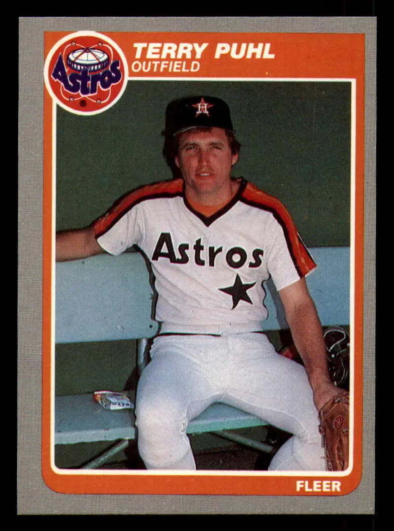 1985 Fleer #356 Terry Puhl EX Excellent Houston Astros Baseball Card - Baseball Card Single