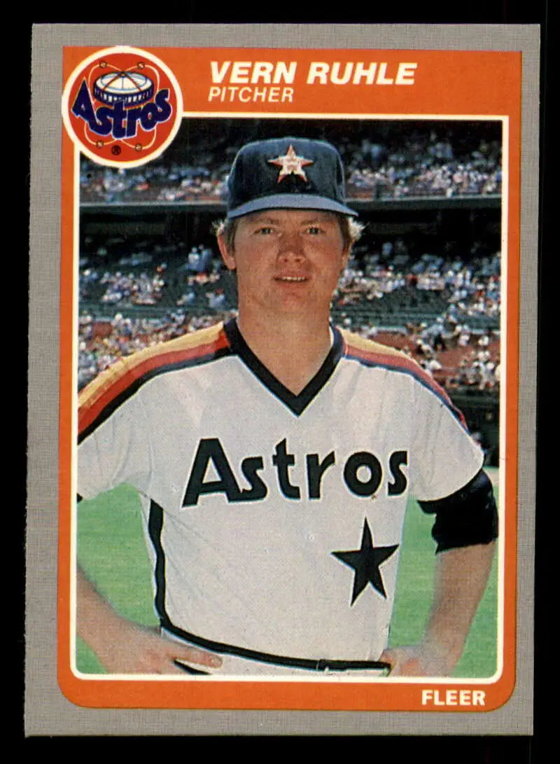 1985 Fleer #358 Vern Ruhle EX Excellent Houston Astros Baseball Card - Baseball Card Single