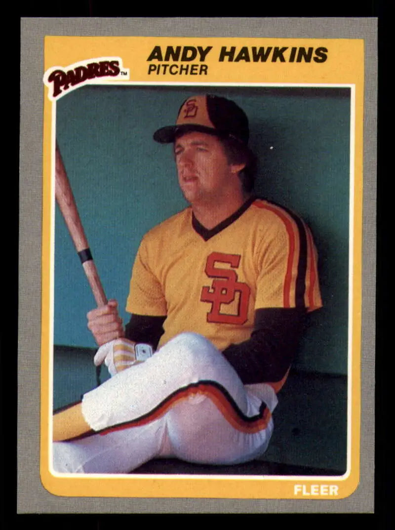 1985 Fleer #36 Andy Hawkins EX Excellent San Diego Padres Baseball Card - Baseball Card Single