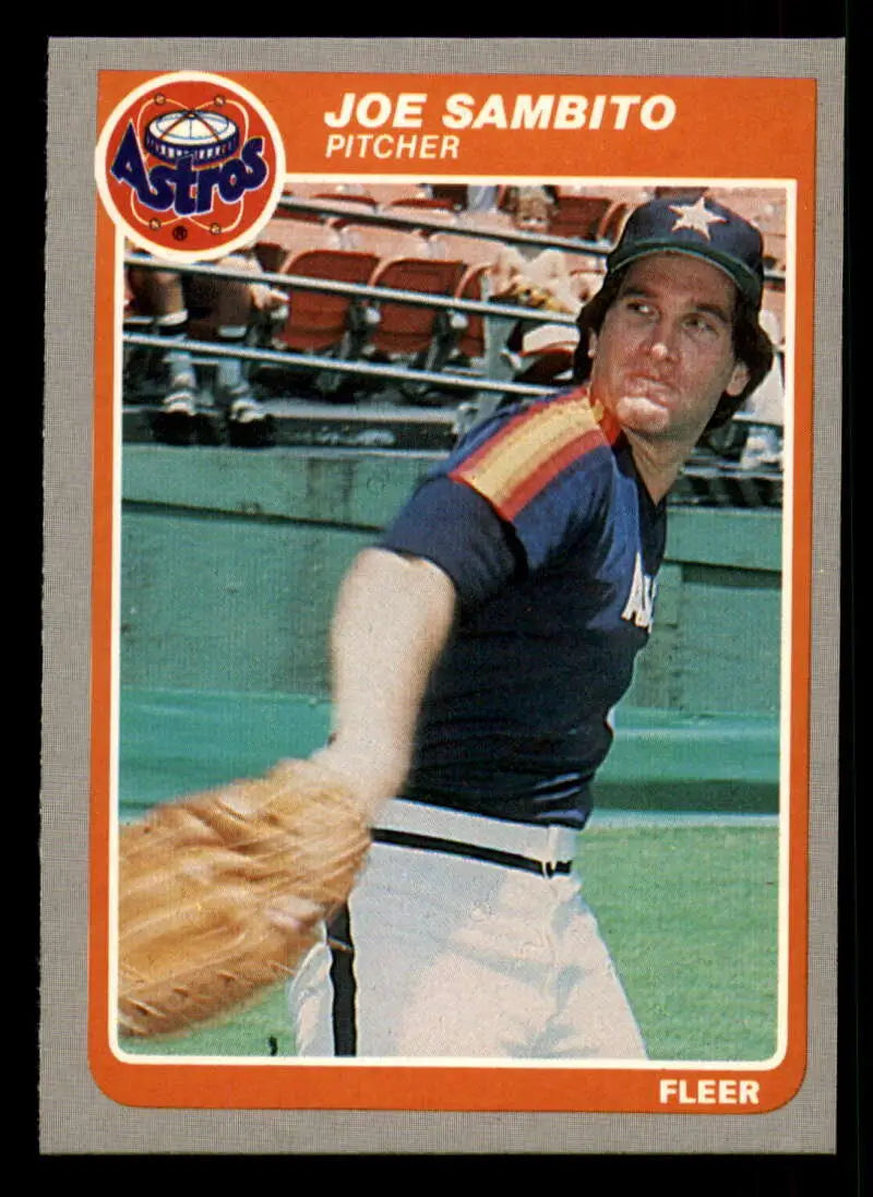 1985 Fleer #360 Joe Sambito EX Excellent Houston Astros Baseball Card - Baseball Card Single