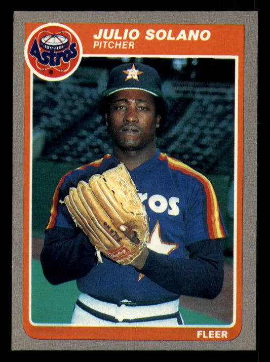 1985 Fleer #363 Julio Solano EX Excellent Houston Astros Baseball Card - Baseball Card Single