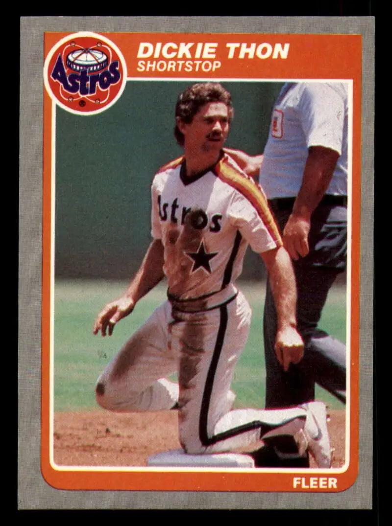 1985 Fleer #364 Dickie Thon EX Excellent Houston Astros Baseball Card - Baseball Card Single